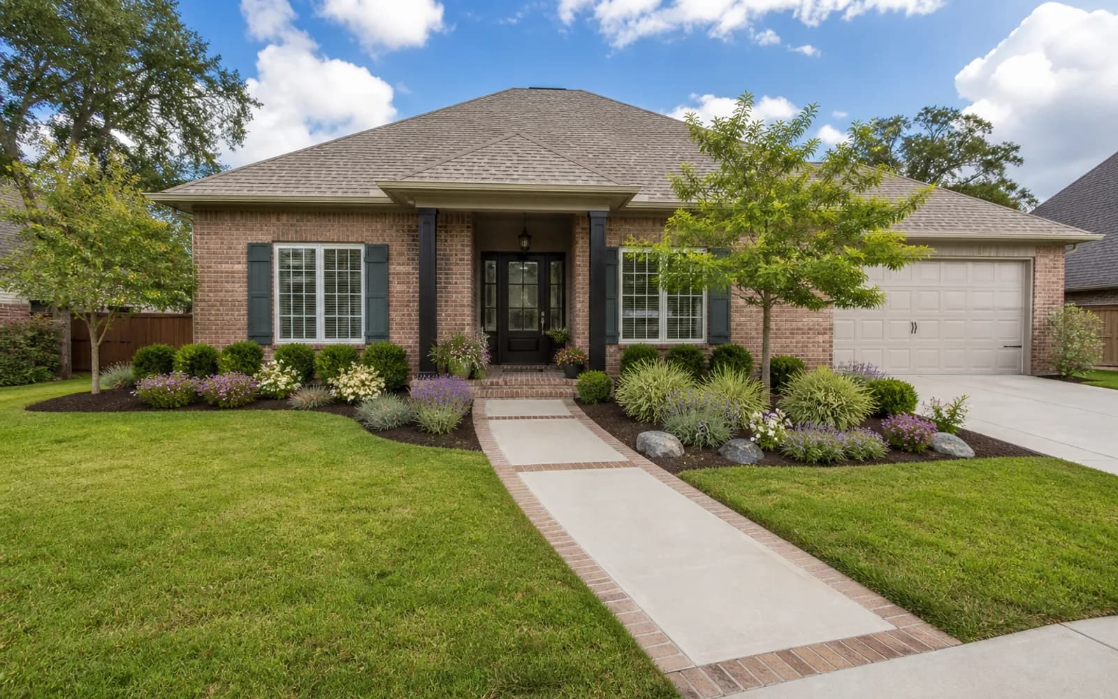 AI landscape redesign example: Front-yard curb appeal