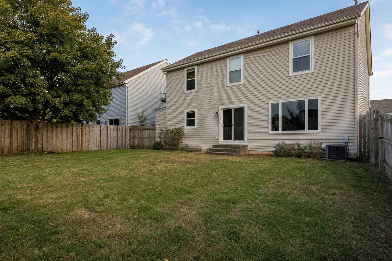 Plain suburban backyard before landscape design