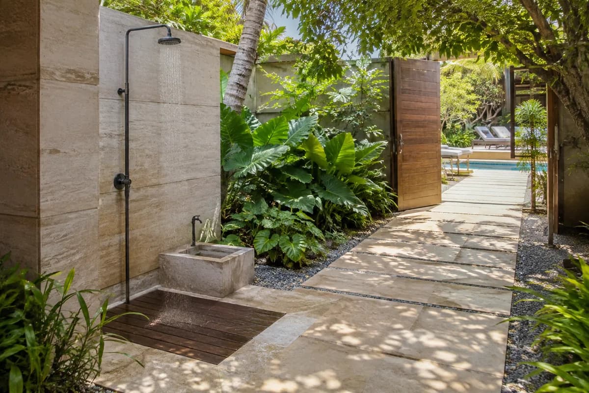 Add a foot-rinse or shower transition
