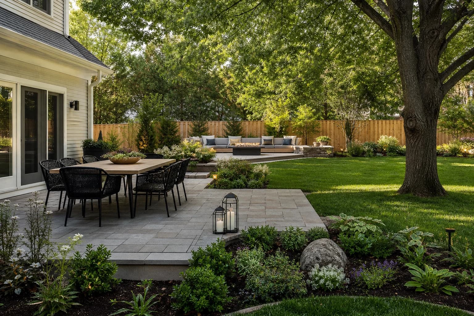 Contemporary Entertaining Backyard